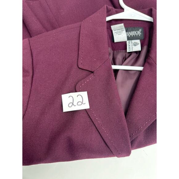Sag Harbor Womens Blazer Size 6 Purple Pure Wool Three Button Up - Picture 12 of 12